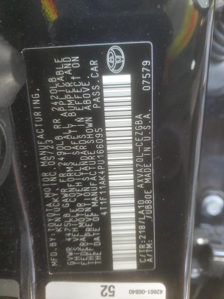 2023 TOYOTA CAMRY XLE VIN:KM8SMDHF7GU150327