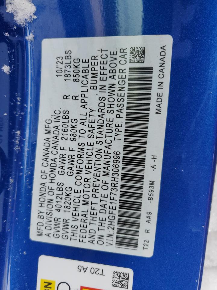 2024 HONDA CIVIC EX VIN:JTHBJ46G092330867