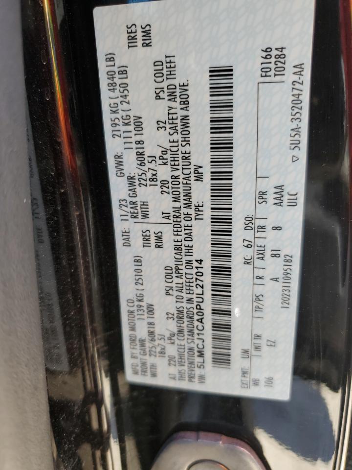 2023 LINCOLN CORSAIR  VIN:5LMCJ1CA0PUL27014