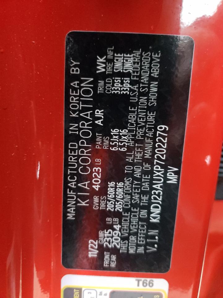 2023 KIA SOUL LX VIN:KNDJ23AUXP7202279