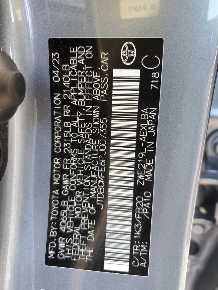 2023 TOYOTA COROLLA LE VIN:JTDBCMFE6PJ007355