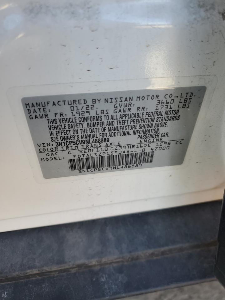 2022 NISSAN KICKS SV VIN:3N1CP5CV9NL488889