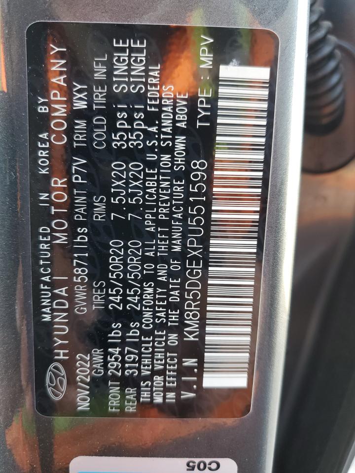 2023 HYUNDAI PALISADE LIMITED VIN:KM8R5DGEXPU551598