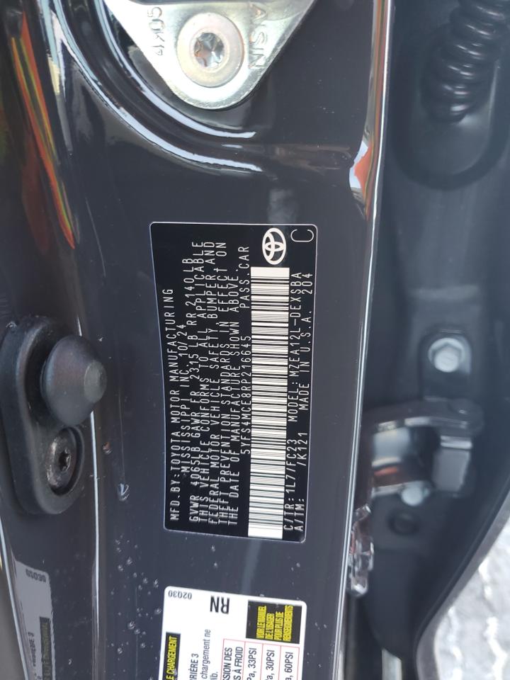 2024 TOYOTA COROLLA SE VIN:5YFS4MCE8RP216645