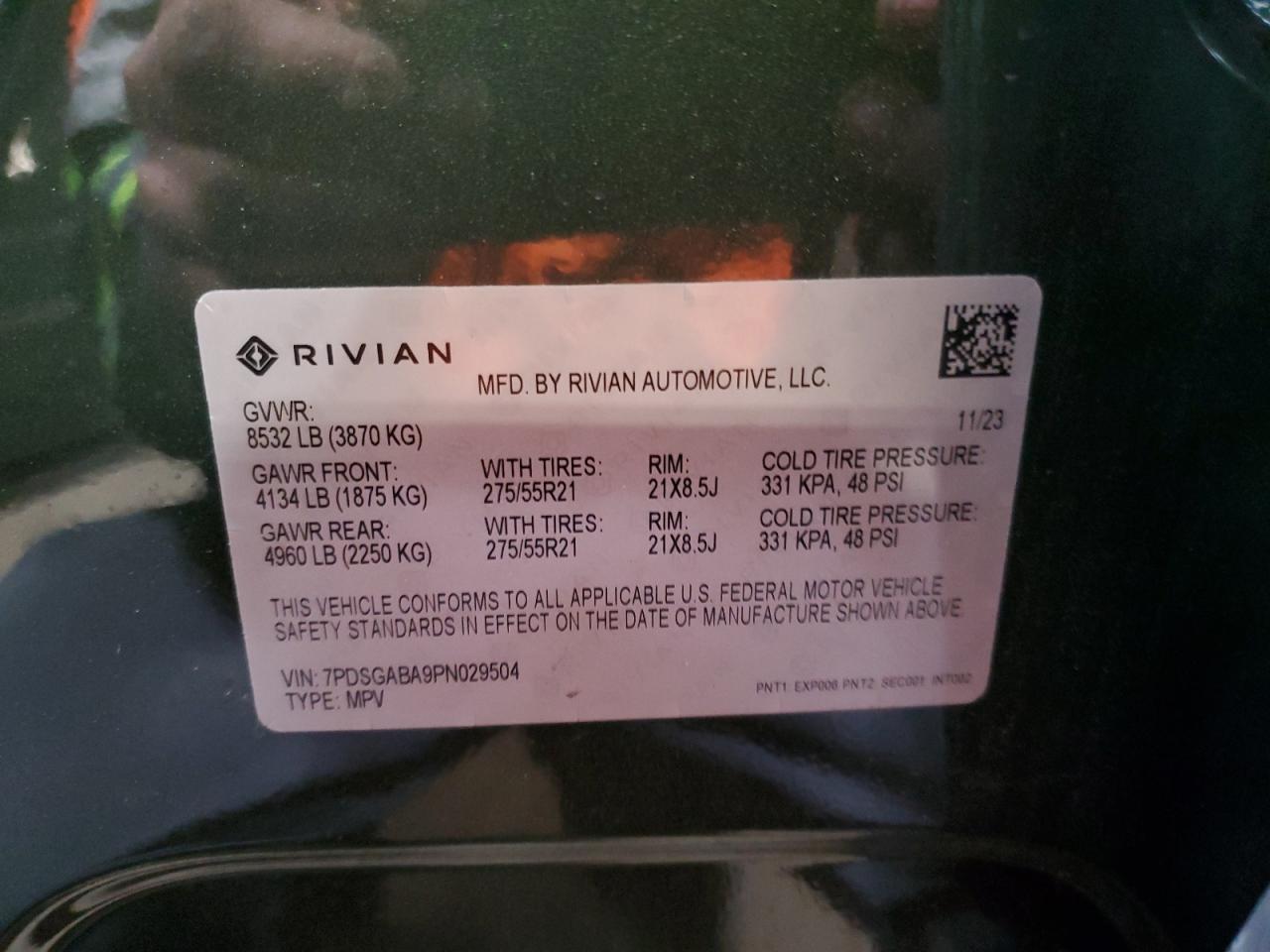 2023 RIVIAN R1S ADVENTURE VIN:7PDSGABA9PN029504