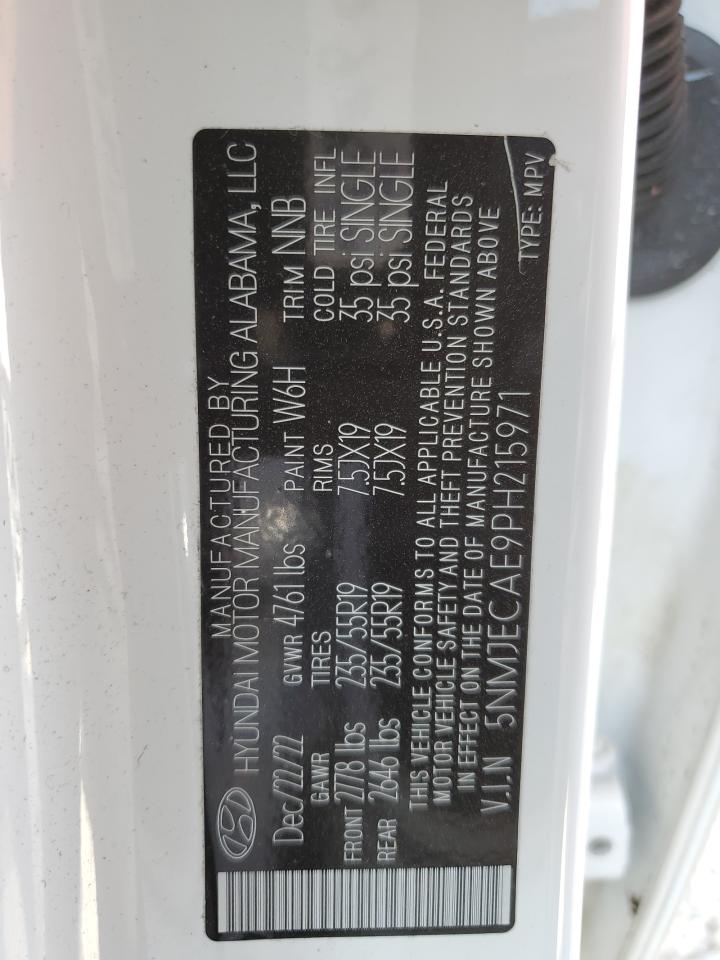 2023 HYUNDAI TUCSON LIMITED VIN:5NMJECAE9PH215971