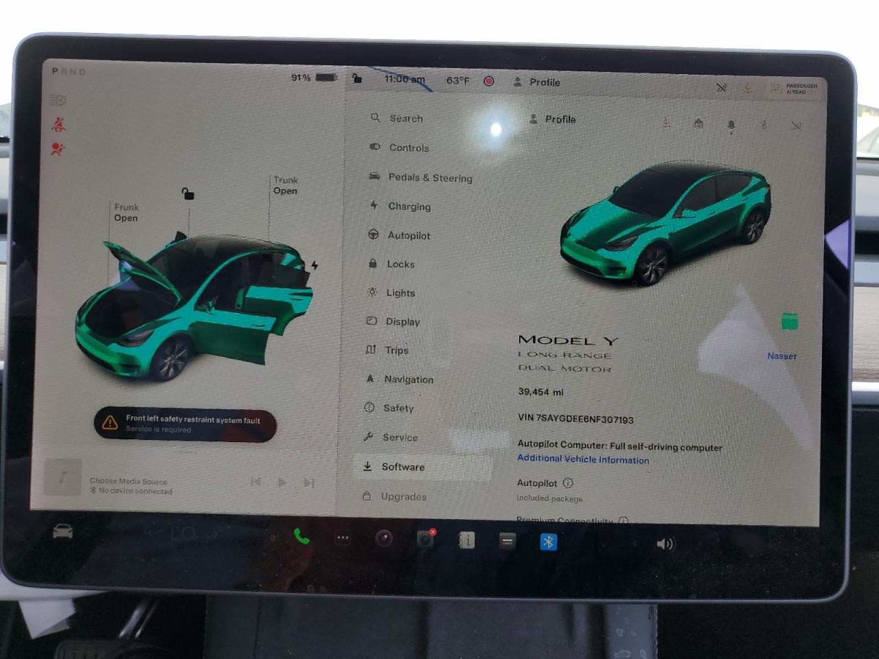 2022 TESLA MODEL Y  VIN:7SAYGDEE6NF307193