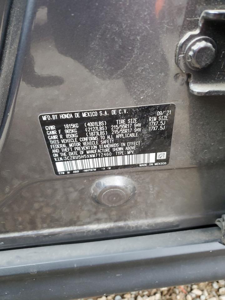 2022 HONDA HR-V EX VIN:3CZRU5H5XNM712460