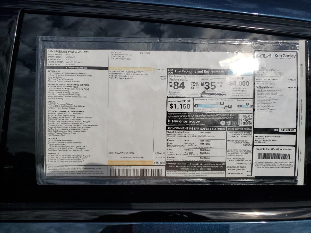 2024 KIA SPORTAGE X LINE VIN:KNDPYDDH8R7168231