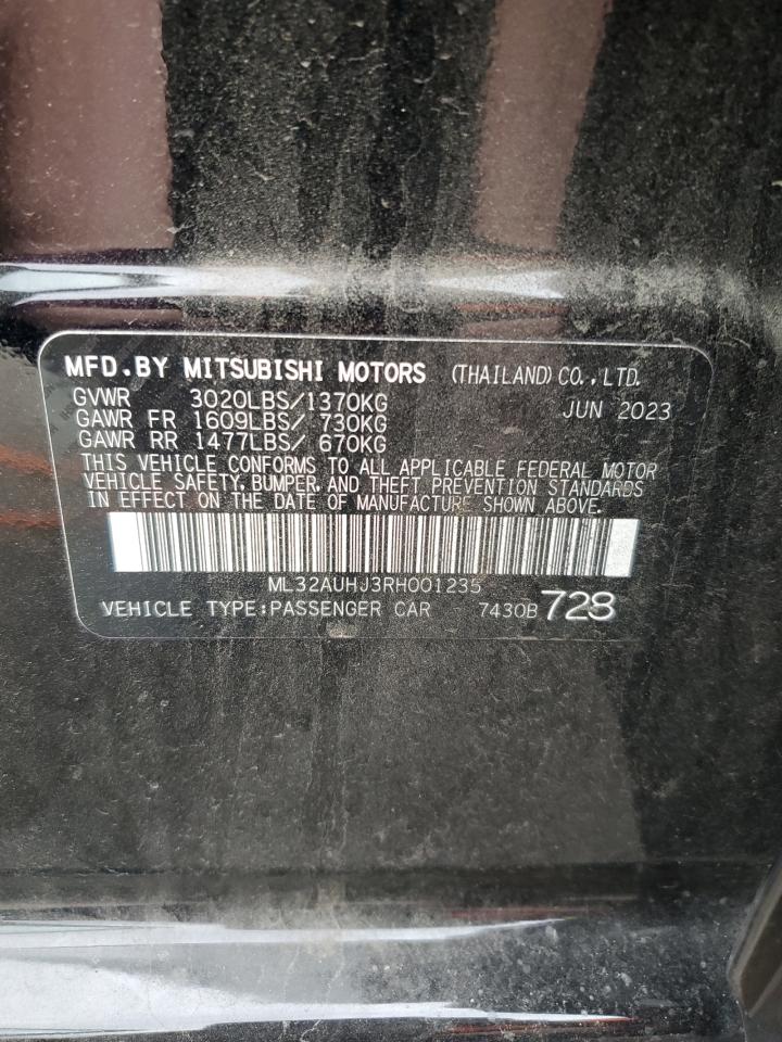 2024 MITSUBISHI MIRAGE ES VIN:ML32AUHJ3RH001235