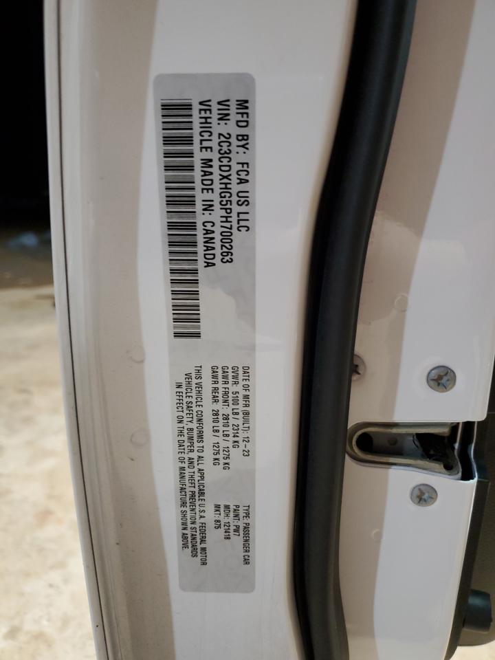 2023 DODGE CHARGER GT VIN:2C3CDXHG5PH700263