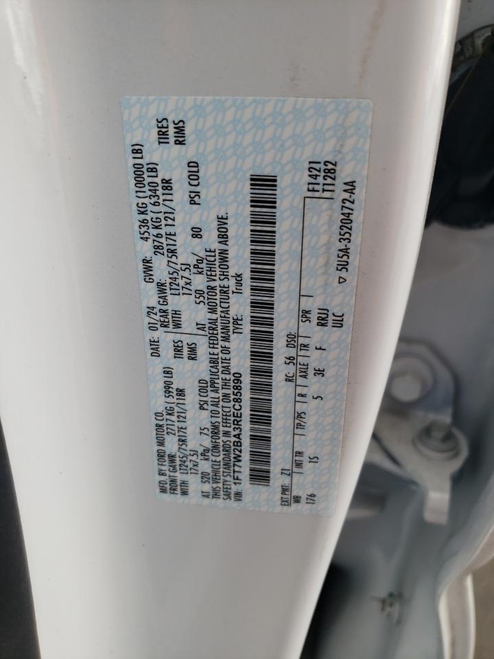 2024 FORD F250 SUPER DUTY VIN:1FT7W2BA3REC85890