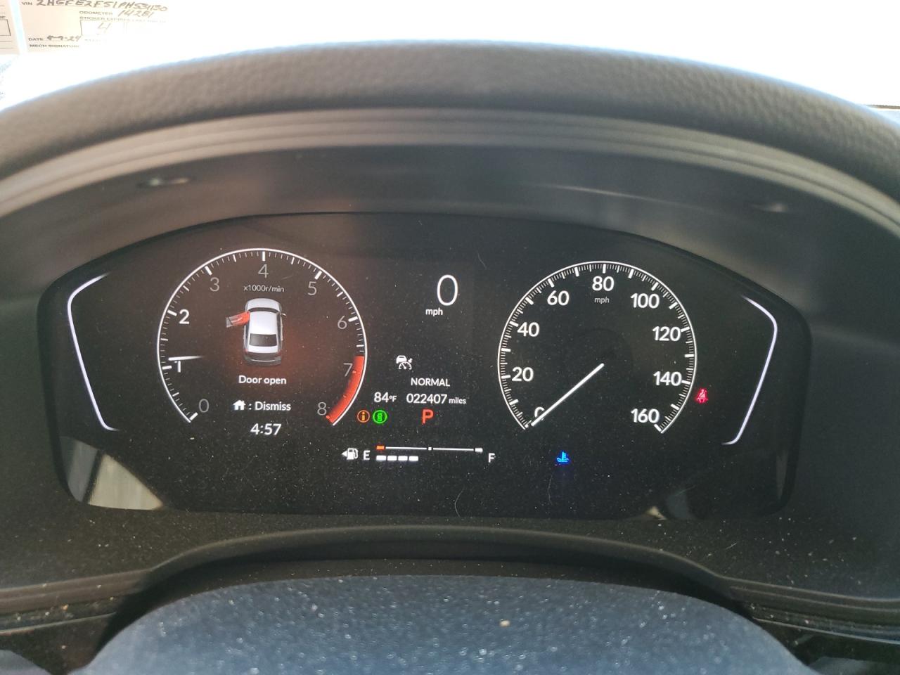 2023 HONDA CIVIC SPORT VIN:2HGFE2F51PH531130