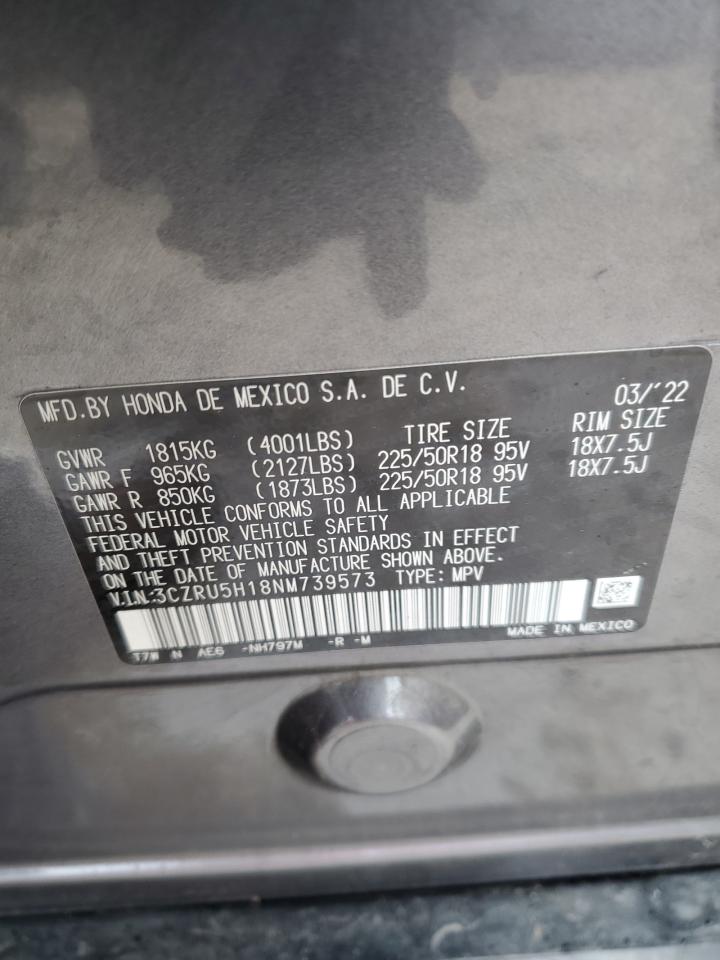 2022 HONDA HR-V SPORT VIN:1FTEW1E55JFB69816