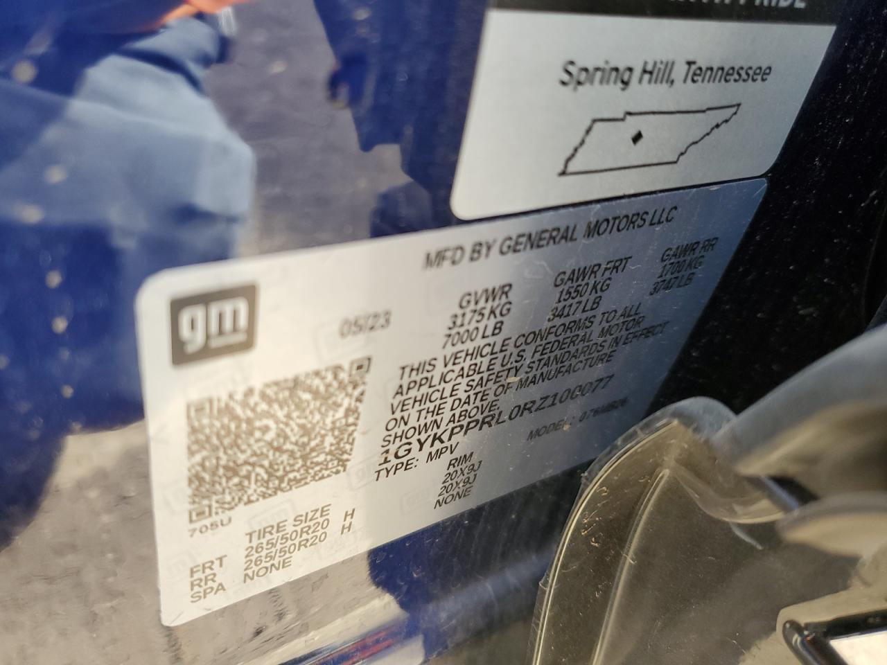 2024 CADILLAC LYRIQ LUXURY VIN:1GYKPPRL0RZ100077