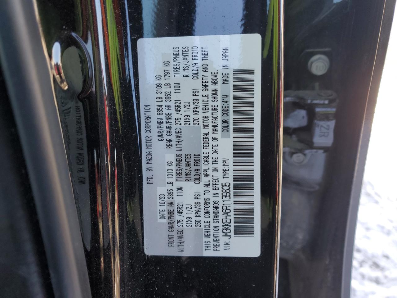 2024 MAZDA CX-90 PREMIUM PLUS VIN:JM3KKEHA6R1139805