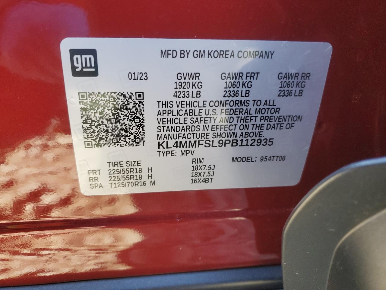 2023 BUICK ENCORE GX ESSENCE VIN:KL4MMFSL9PB112935