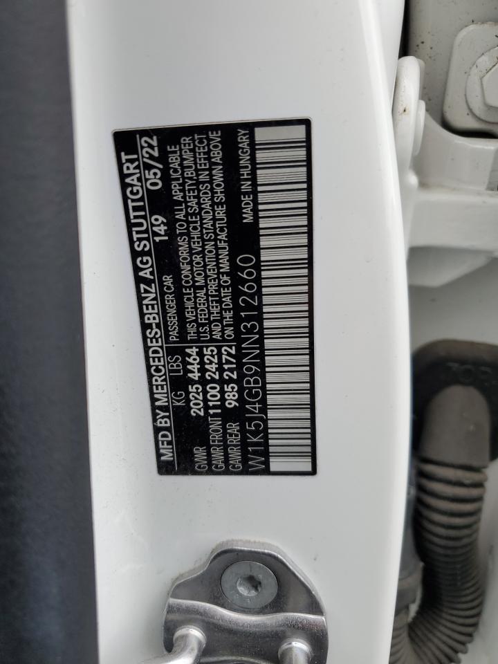 2022 MERCEDES-BENZ CLA 250 VIN:W1K5J4GB9NN312660