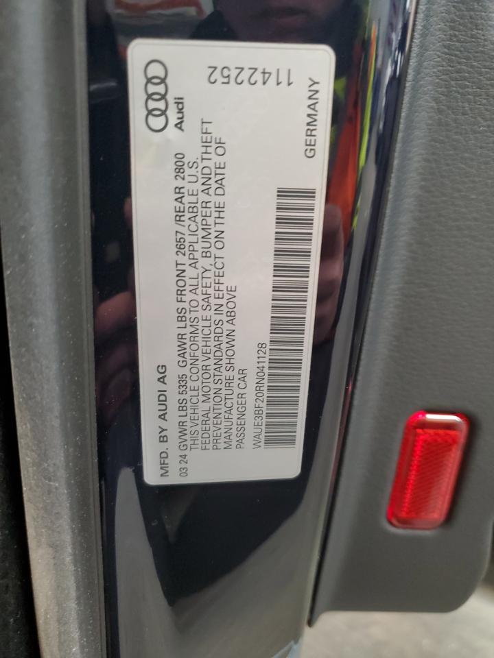 2024 AUDI A6 PREMIUM PLUS VIN:WAUE3BF20RN041128