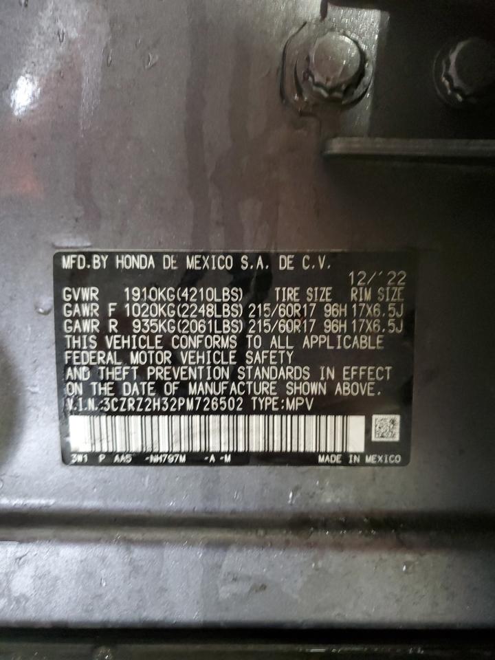2023 HONDA HR-V LX VIN:3CZRZ2H32PM726502