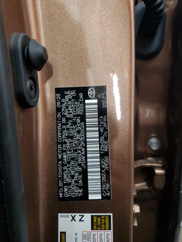 2023 TOYOTA CROWN PLATINUM VIN:JTDAFAAF2P3005026