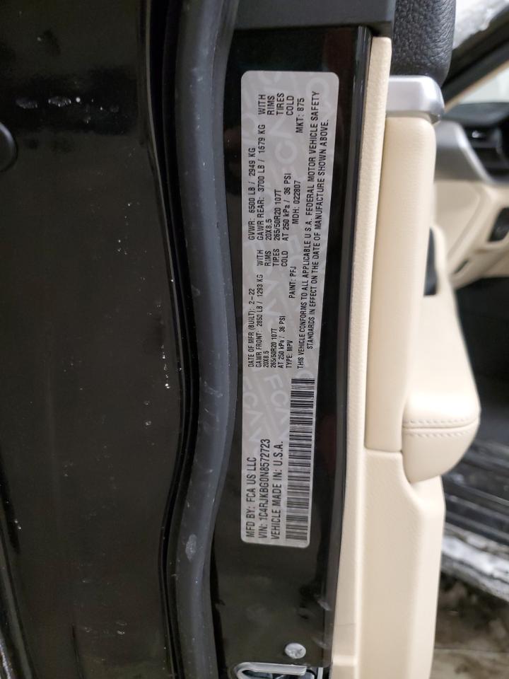 2022 JEEP GRAND CHEROKEE L LIMITED VIN:1C4RJKBG0N8572723