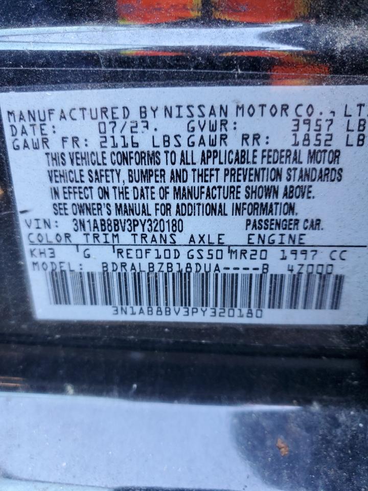 2023 NISSAN SENTRA S VIN:3N1AB8BV3PY320180