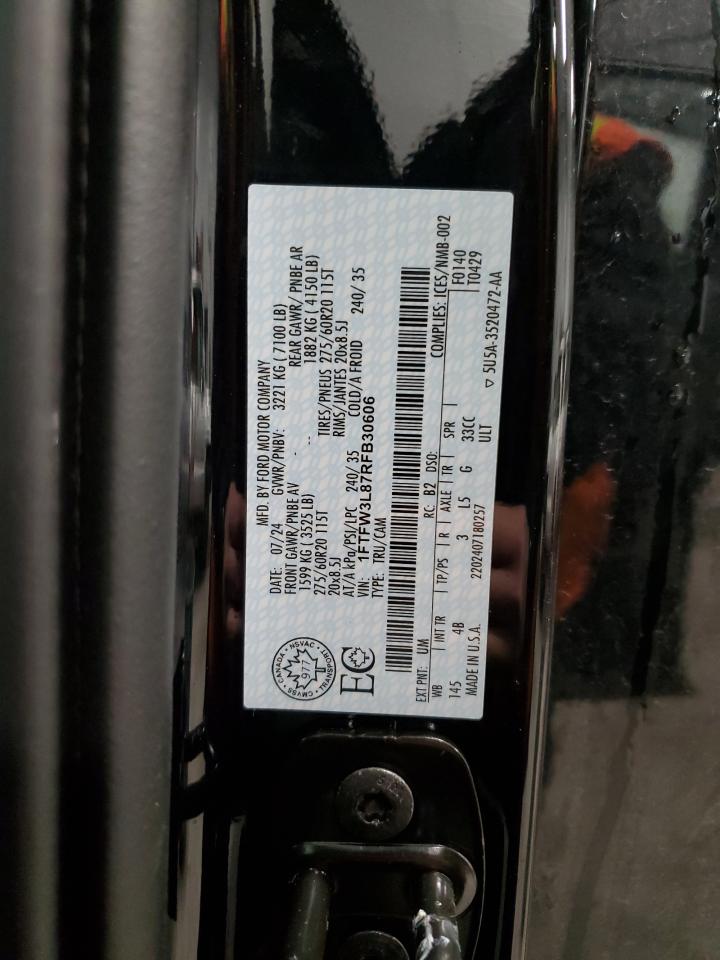 2024 FORD F150 XLT VIN:1FTFW3L87RFB30606