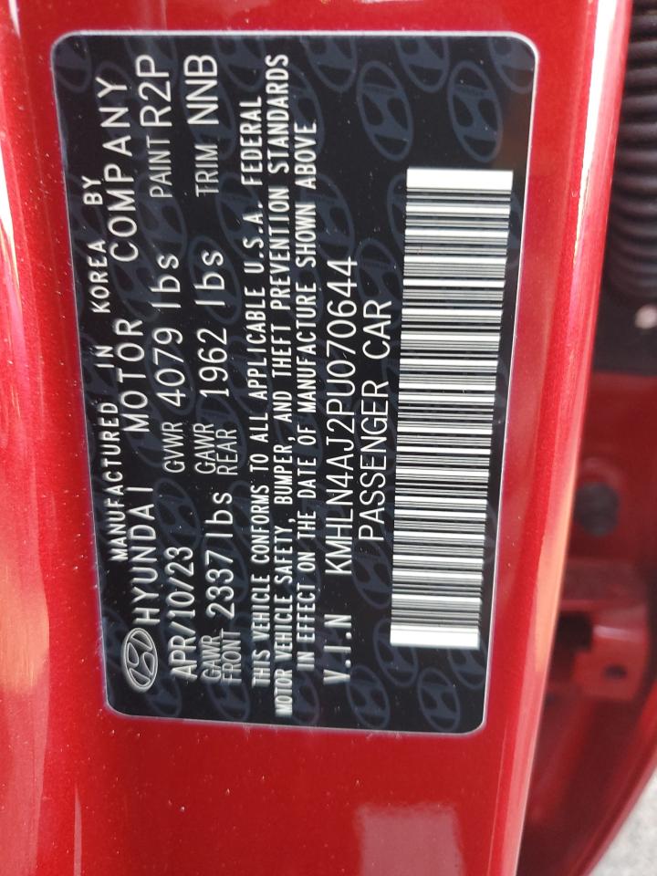 2023 HYUNDAI ELANTRA LIMITED VIN:KMHLN4AJ2PU070644