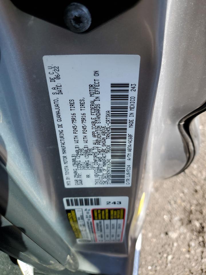2022 TOYOTA TACOMA ACCESS CAB VIN:3TYSX5EN7NT016341