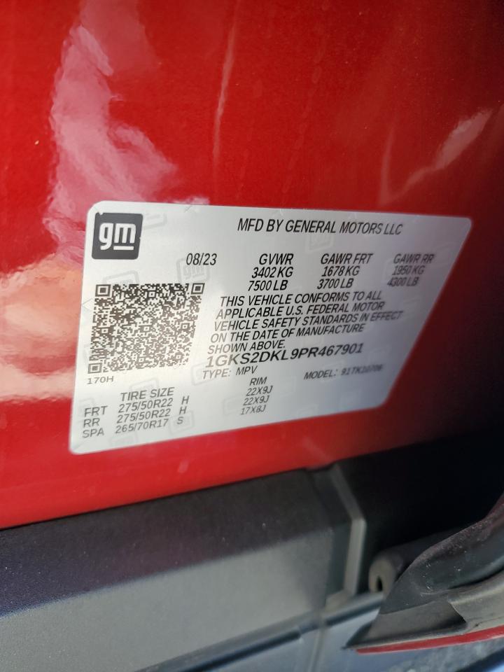 2023 GMC YUKON DENALI VIN:1GKS2DKL9PR467901