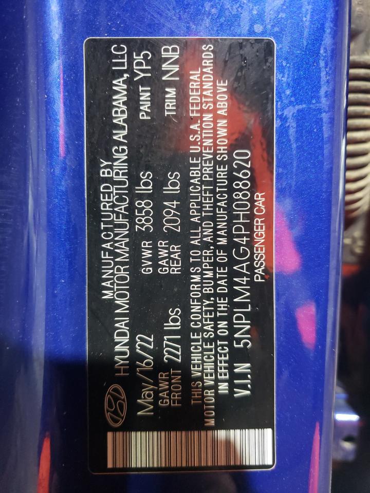 2023 HYUNDAI ELANTRA SEL VIN:5NPLM4AG4PH088620