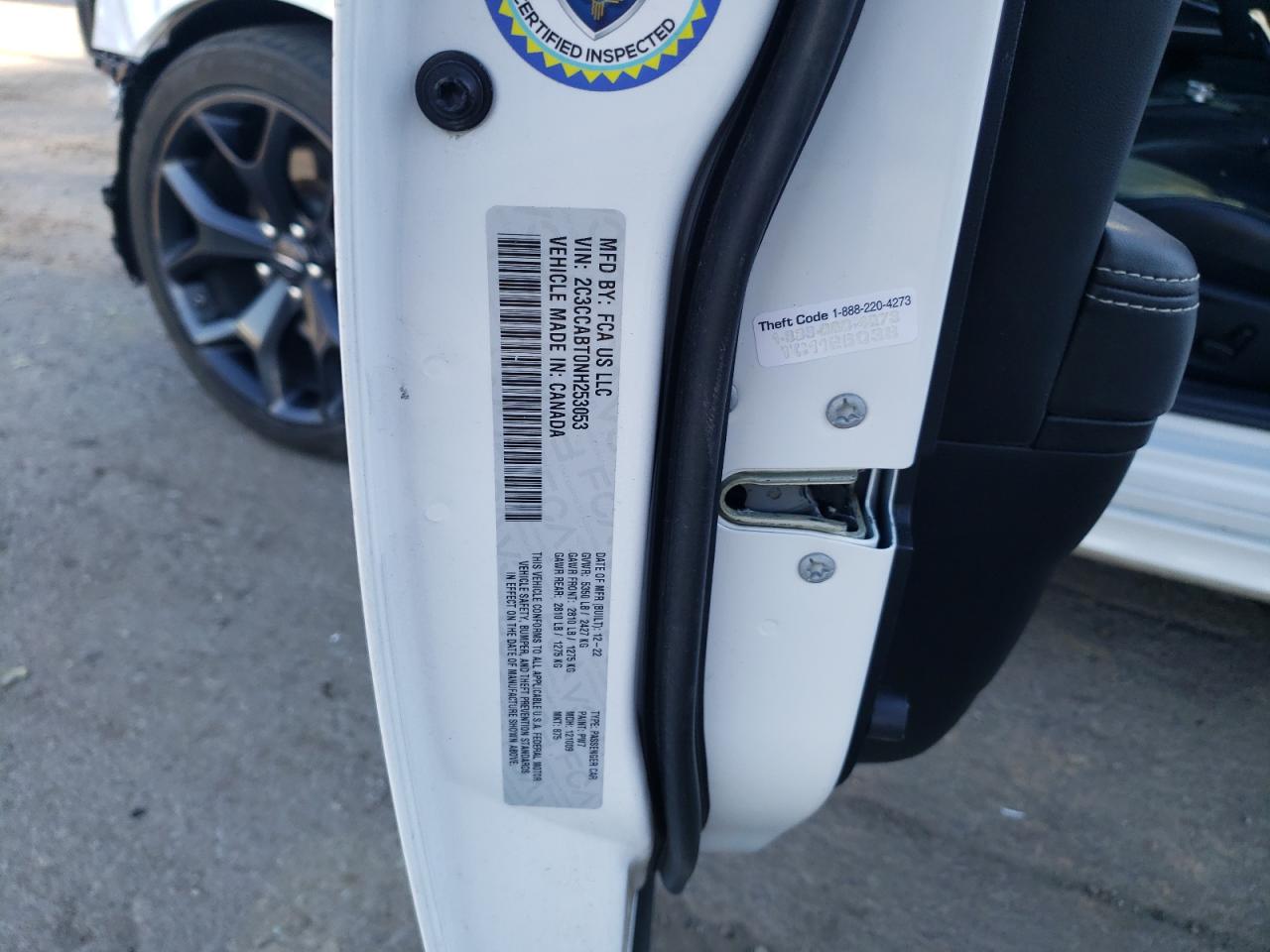 2022 CHRYSLER 300 S VIN:2C3CCABT0NH253053
