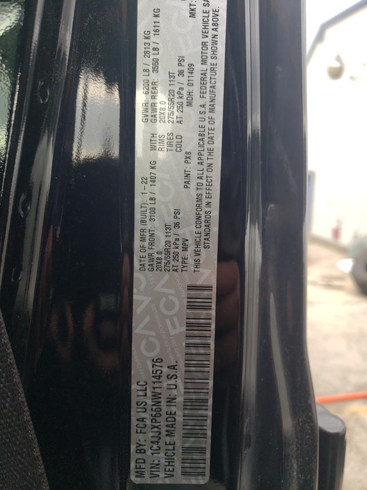 2022 JEEP WRANGLER UNLIMITED SAHARA 4XE VIN:1C4JJXP66NW114576