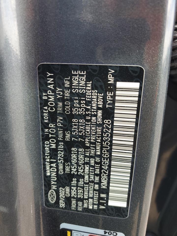 2023 HYUNDAI PALISADE SEL VIN:KM8R24GE6PU535228