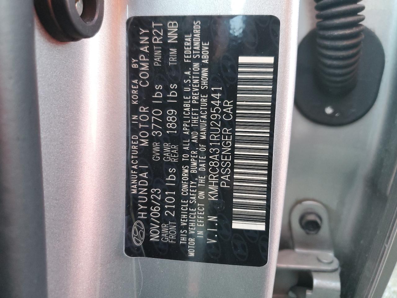 2024 HYUNDAI VENUE SEL VIN:KMHRC8A31RU295441