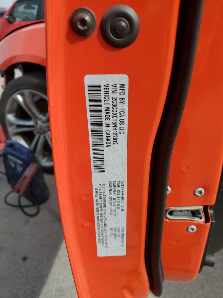 2022 DODGE CHARGER R/T VIN:2C3CDXCT5NH122912