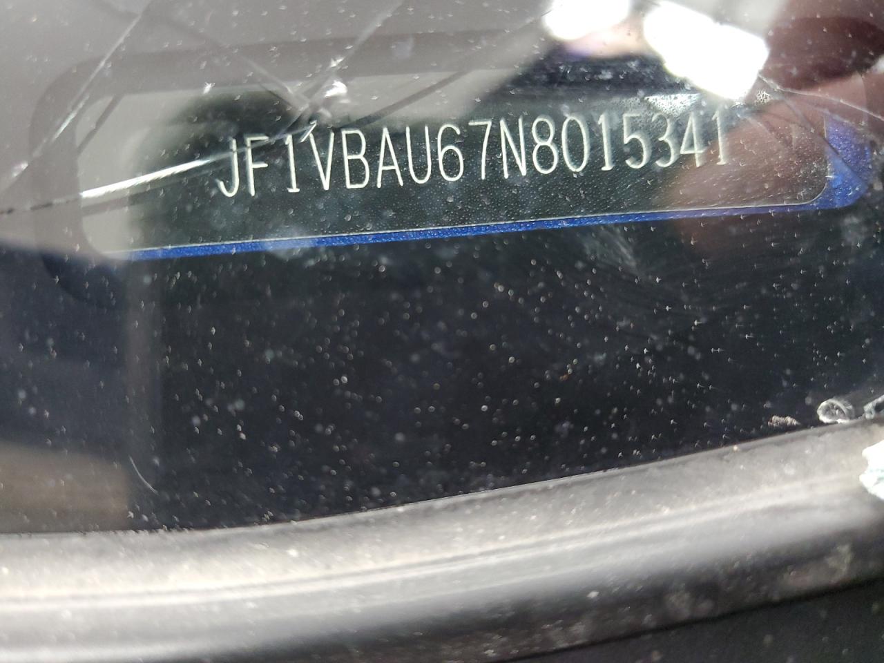 2022 SUBARU WRX GT VIN:JF1VBAU67N8015341