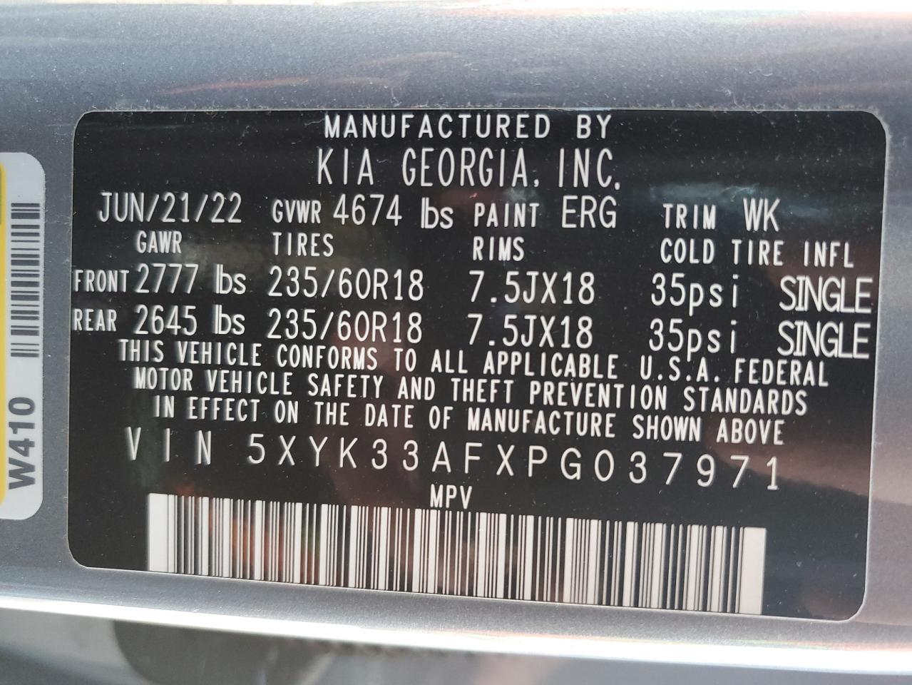 2023 KIA SPORTAGE EX VIN:5XYK33AFXPG037971
