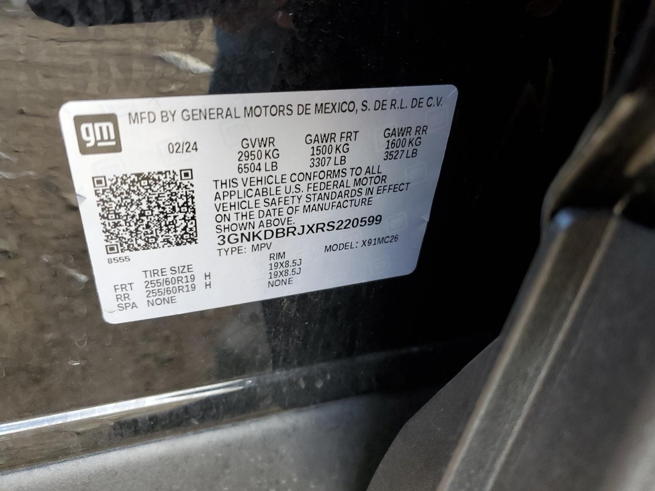 2024 CHEVROLET BLAZER 2LT VIN:3GNKDBRJXRS220599