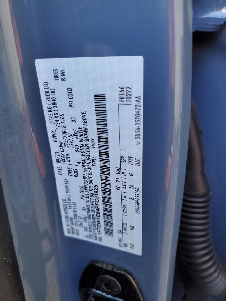 2023 FORD F150 SUPERCREW VIN:1FTEW1E84PFC91926