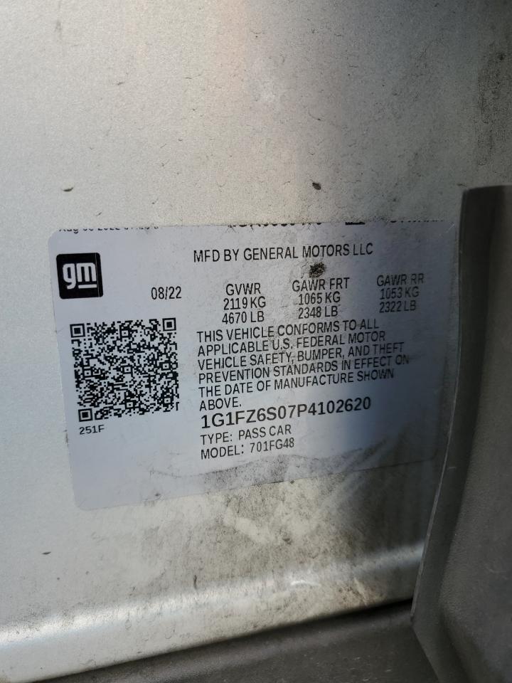 2023 CHEVROLET BOLT EUV PREMIER VIN:1G1FZ6S07P4102620