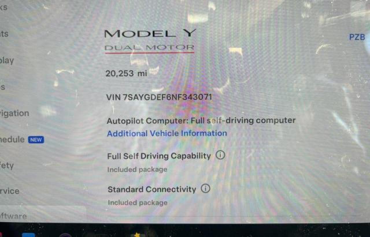 2022 TESLA MODEL Y  VIN:7SAYGDEF6NF343071