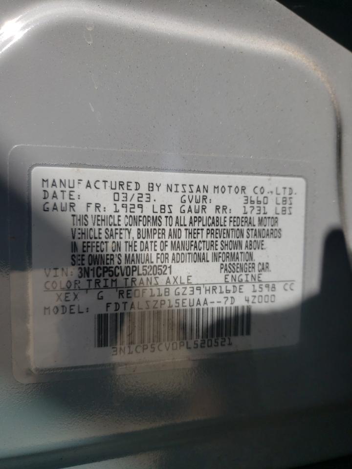 2023 NISSAN KICKS SV VIN:3N1CP5CV0PL520521