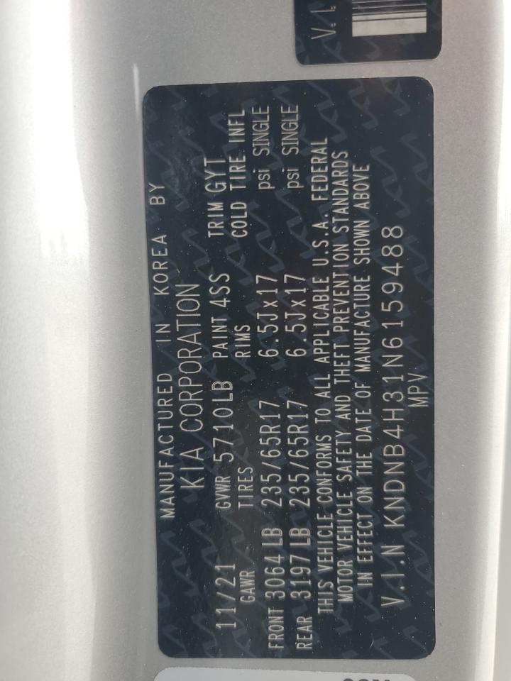2022 KIA CARNIVAL LX VIN:KNDNB4H31N6159488