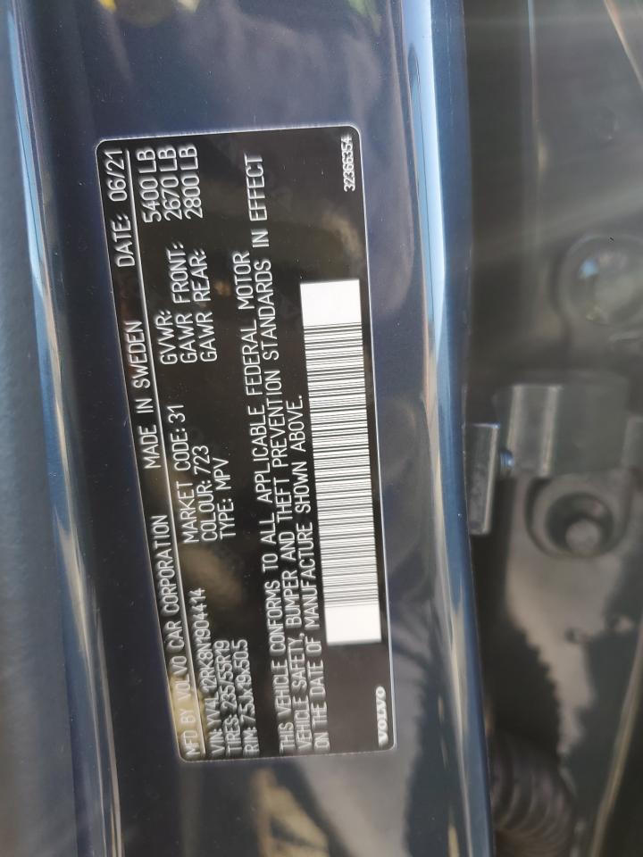 2022 VOLVO XC60 B5 MOMENTUM VIN:YV4L12RK8N1904414