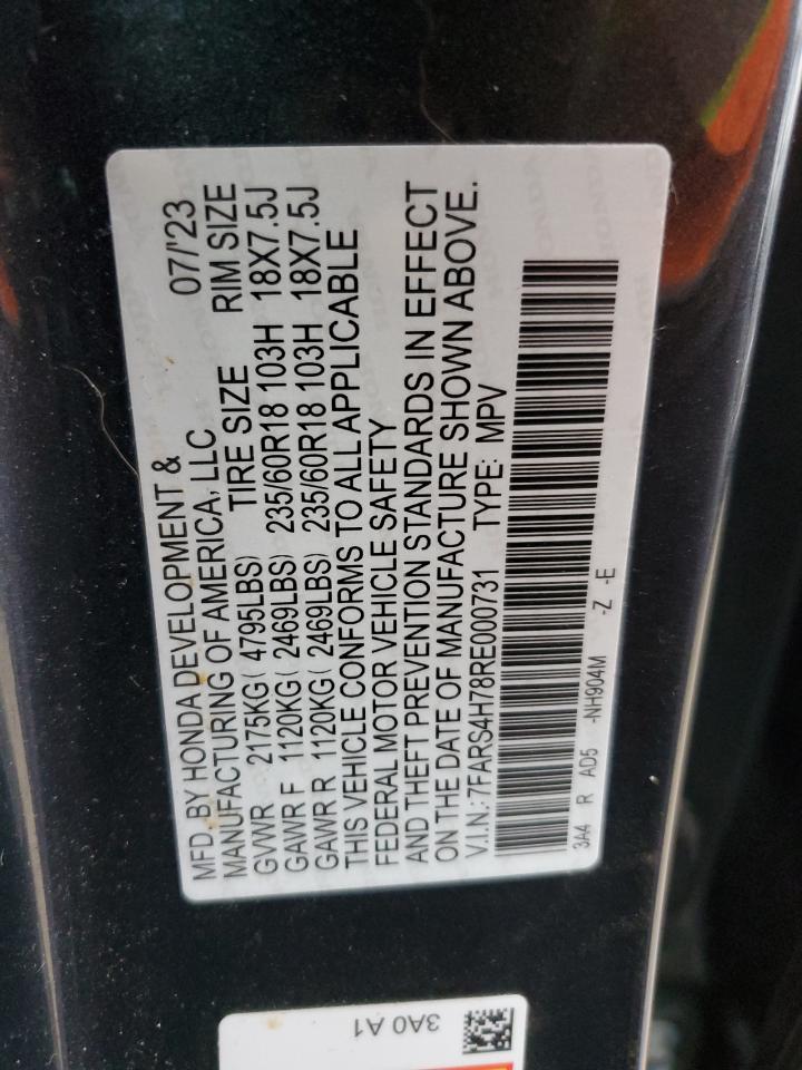 2024 HONDA CR-V EXL VIN:7FARS4H78RE000731
