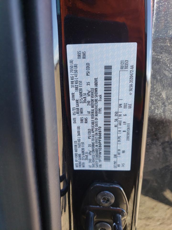 2023 FORD F150 SUPERCREW VIN:1FTFW1E80PFB68970