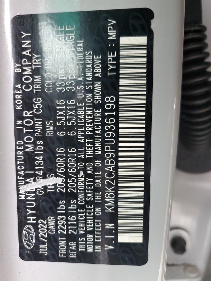 2023 HYUNDAI KONA SE VIN:KM8K2CAB9PU936198