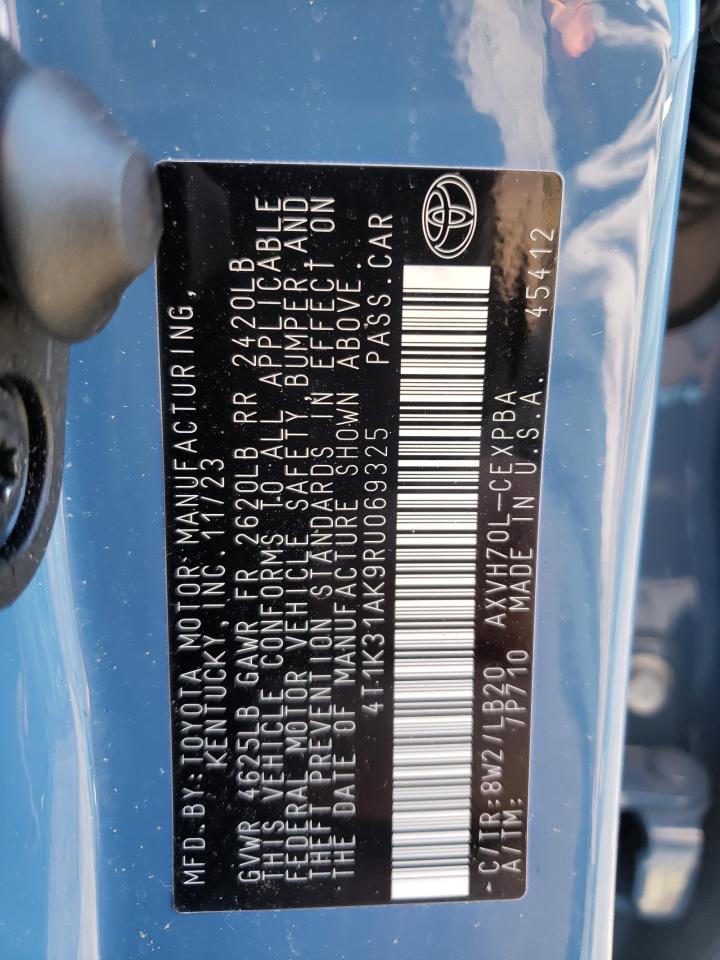 2024 TOYOTA CAMRY XSE VIN:4T1K31AK9RU069325